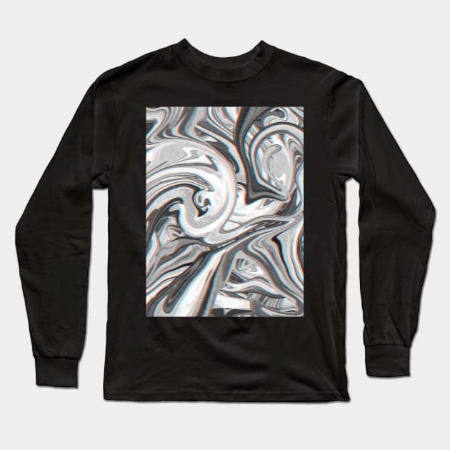 Marble Glitch Pattern Long Sleeve T-Shirt by Tobe_Fonseca